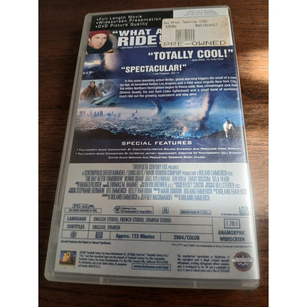 Sony PSP UMD Video Lot The Day After Tomorrow & SNL Best of Will Ferrell Movie